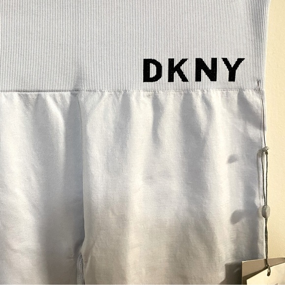 DKNY SPORT Womens Light Blue Stretch Logo Graphic ActiveWear High Waist Leggings - Picture 9 of 10